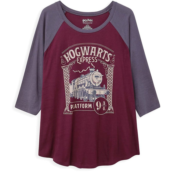 Torrid 1 (1X 14/16) Harry Potter Hogwarts‎ Express Train Raglan Tee T shirt New - Picture 2 of 2